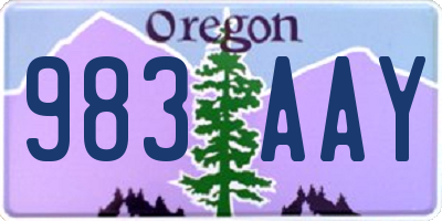 OR license plate 983AAY