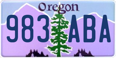 OR license plate 983ABA