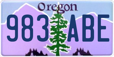 OR license plate 983ABE
