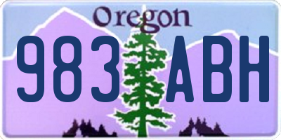 OR license plate 983ABH