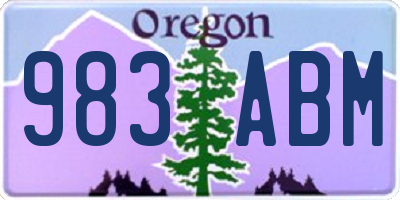 OR license plate 983ABM