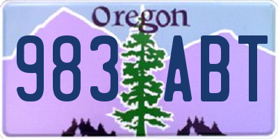 OR license plate 983ABT