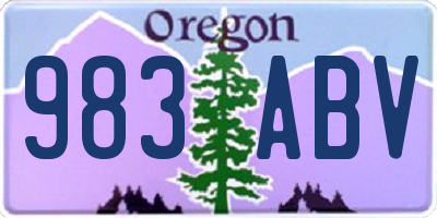 OR license plate 983ABV