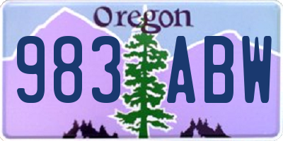 OR license plate 983ABW