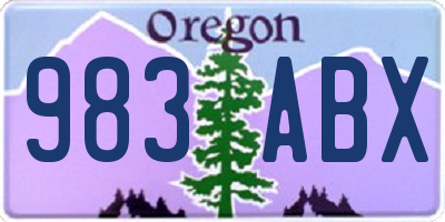 OR license plate 983ABX