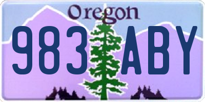 OR license plate 983ABY