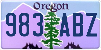 OR license plate 983ABZ