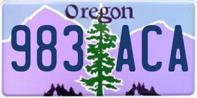 OR license plate 983ACA