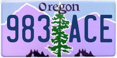 OR license plate 983ACE