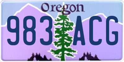 OR license plate 983ACG