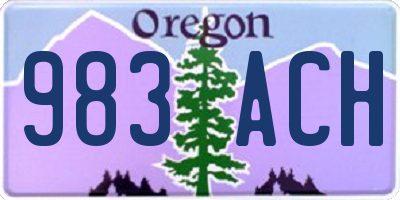 OR license plate 983ACH
