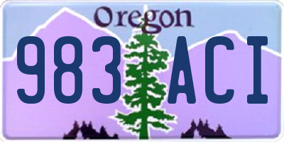 OR license plate 983ACI