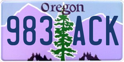 OR license plate 983ACK