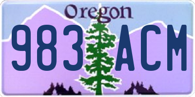 OR license plate 983ACM