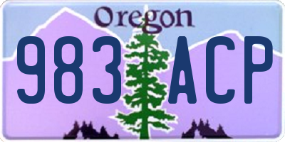 OR license plate 983ACP