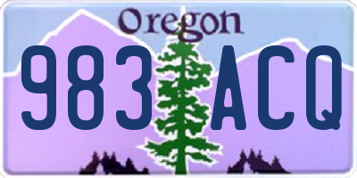 OR license plate 983ACQ