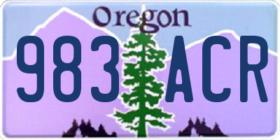 OR license plate 983ACR