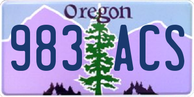 OR license plate 983ACS