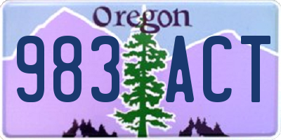 OR license plate 983ACT
