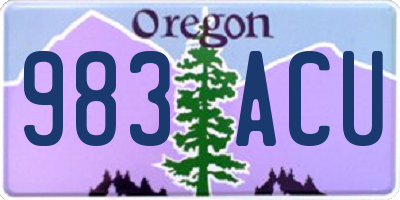 OR license plate 983ACU