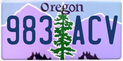 OR license plate 983ACV