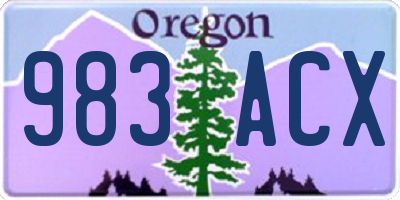 OR license plate 983ACX