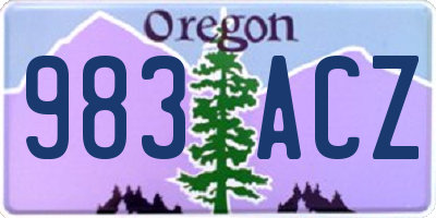 OR license plate 983ACZ