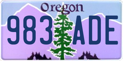 OR license plate 983ADE