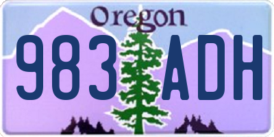 OR license plate 983ADH