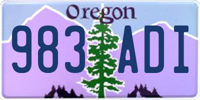 OR license plate 983ADI