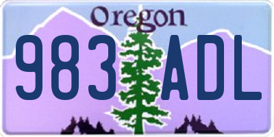 OR license plate 983ADL