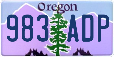 OR license plate 983ADP