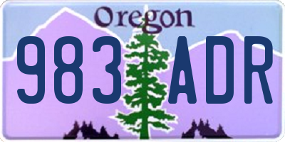 OR license plate 983ADR