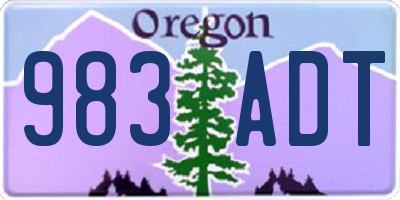 OR license plate 983ADT