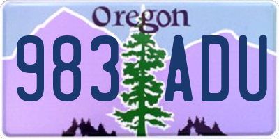 OR license plate 983ADU