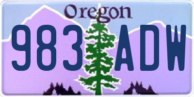 OR license plate 983ADW