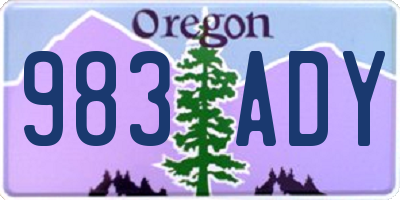 OR license plate 983ADY