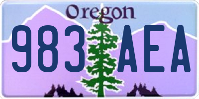 OR license plate 983AEA