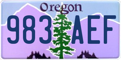 OR license plate 983AEF