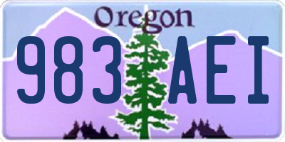 OR license plate 983AEI