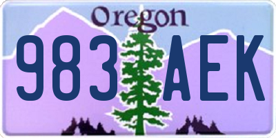OR license plate 983AEK