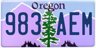 OR license plate 983AEM