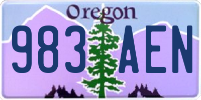 OR license plate 983AEN