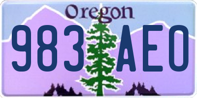 OR license plate 983AEO