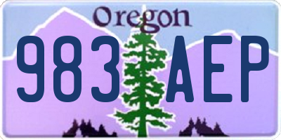 OR license plate 983AEP