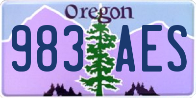 OR license plate 983AES