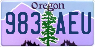 OR license plate 983AEU