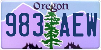 OR license plate 983AEW