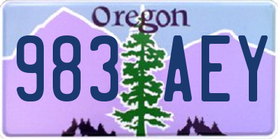 OR license plate 983AEY