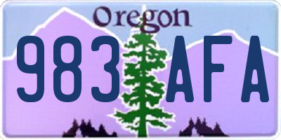 OR license plate 983AFA
